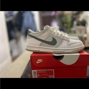 Nike White and Gray Sneakers  Nike dunks